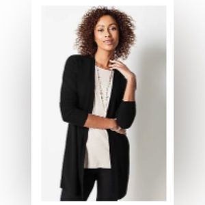 J.Jill Refined two-pocket cardigan sweater black burgundy  2X NWT